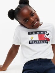Tommy Hilfiger White Peanuts® Flag Graphic Relaxed T-Shirt - Image 4 of 5