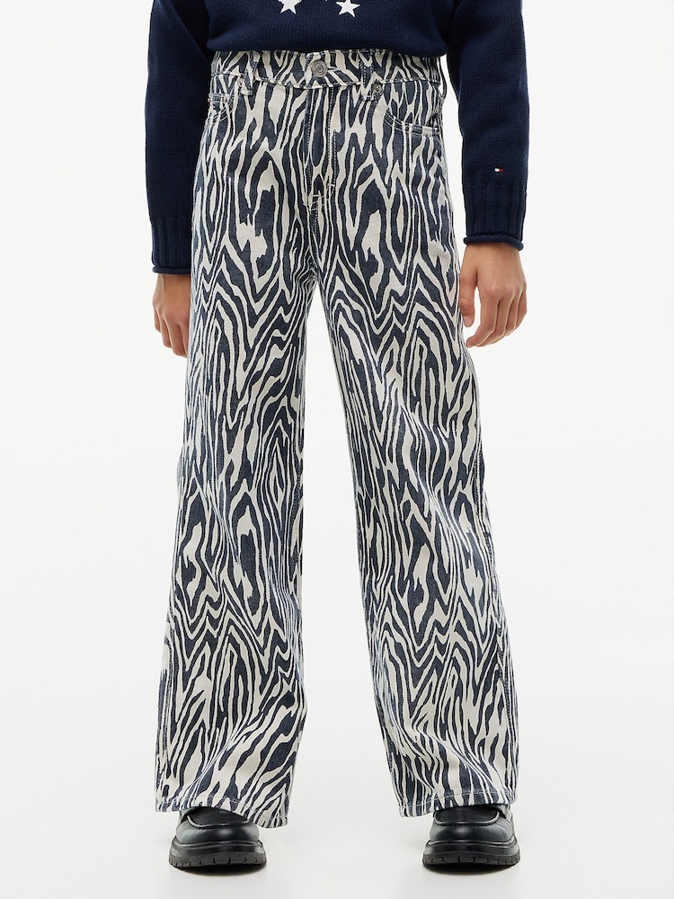 Tommy Hilfiger Blue Mabel Zebra High Rise Wide Leg Jeans - Image 1 of 7 Tommy Hilfiger Blue Mabel Zebra High Rise Wide Leg Jeans - Image 1 of 7