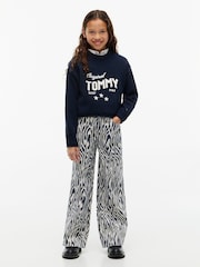 Tommy Hilfiger Blue Mabel Zebra High Rise Wide Leg Jeans - Image 2 of 7