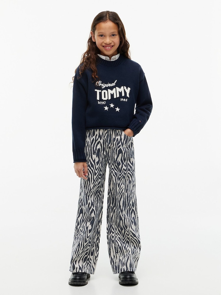 Tommy Hilfiger Blue Mabel Zebra High Rise Wide Leg Jeans - Image 2 of 7 Tommy Hilfiger Blue Mabel Zebra High Rise Wide Leg Jeans - Image 2 of 7