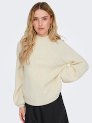 ONLY Textured High Neck Volume Sleeve Jumper - Bilde 1 av 6