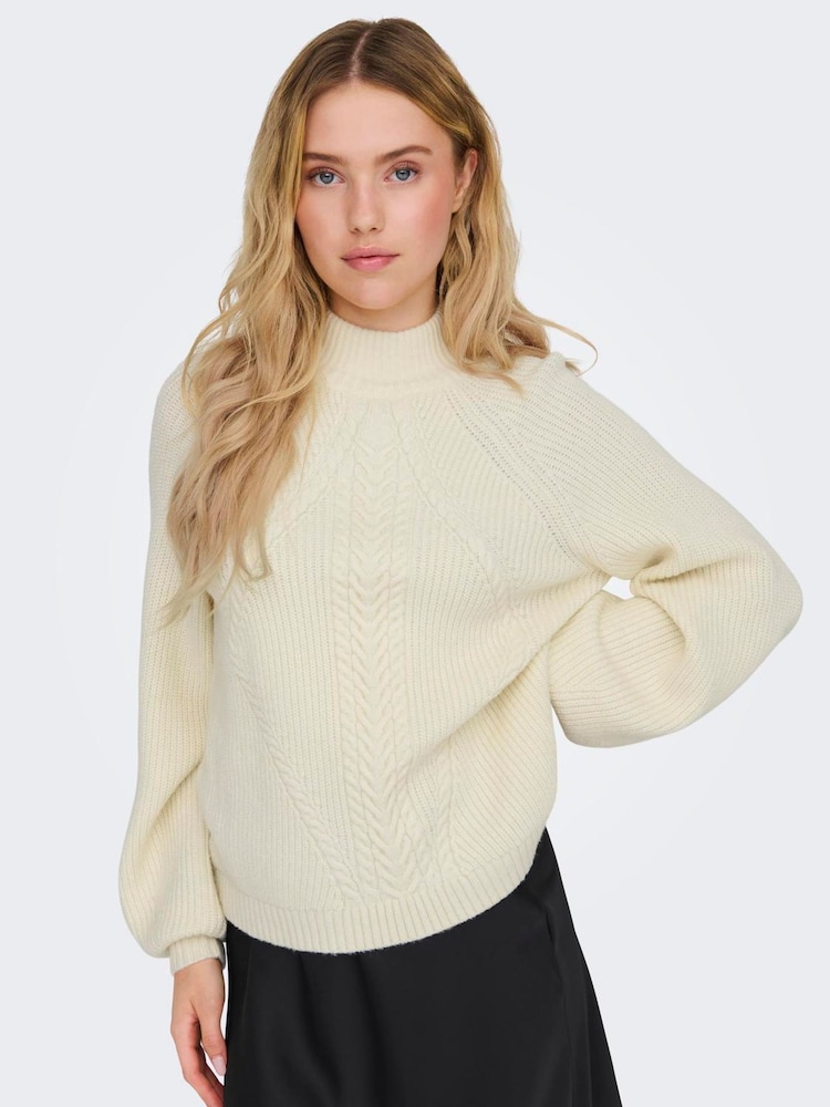 ONLY Textured High Neck Volume Sleeve Jumper - Bilde 1 av 6