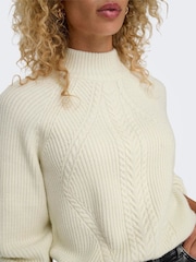 ONLY Textured High Neck Volume Sleeve Jumper - Bilde 4 av 6