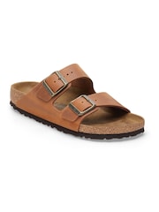 Birkenstock Brown Arizona Oiled Leather Sandals - Image 1 of 3