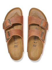 Birkenstock Brown Arizona Oiled Leather Sandals - Image 3 of 3