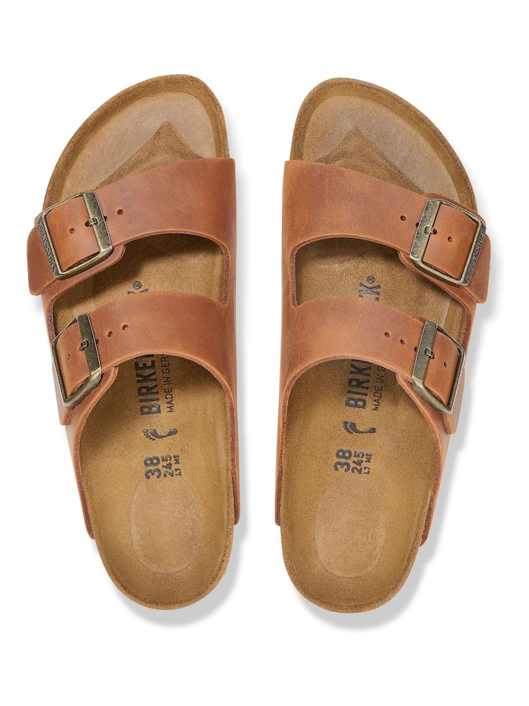 Birkenstock Brown Arizona Oiled Leather Sandals - Image 3 of 3