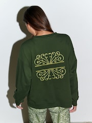 Never Fully Dressed Green 100% Cotton Sweatshirt - Image 3 of 4