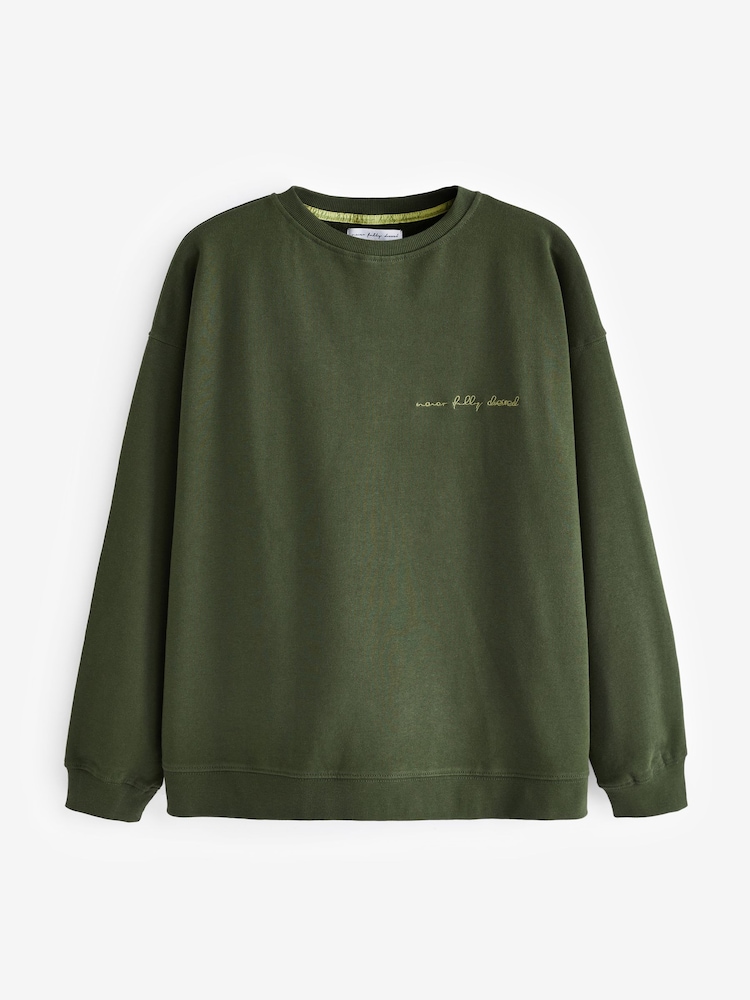 Never Fully Dressed Green 100% Cotton Sweatshirt - Image 4 of 4