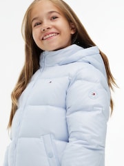 Tommy Hilfiger Sky Blue Essential Faux Fur Trim Down Jacket - Image 3 of 6