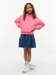 ורוד - Tommy Hilfiger סווטשירט בגזרה נינוחה מבד פרנץ' טרי עם לוגו - תמונה 4 מתוך 6