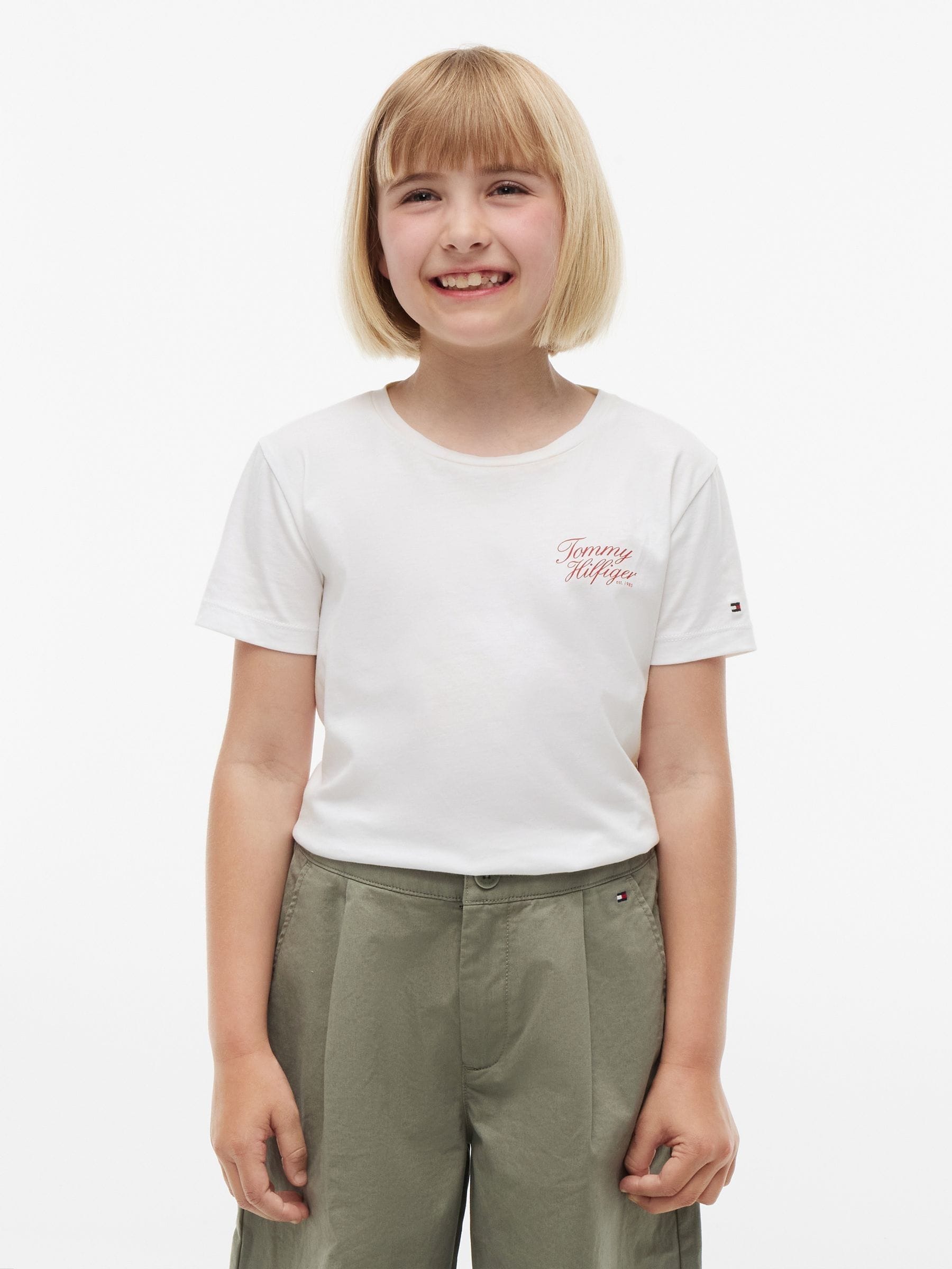 Tommy Hilfiger Women's White Logo Crew Neck T-Shirt - Image 1