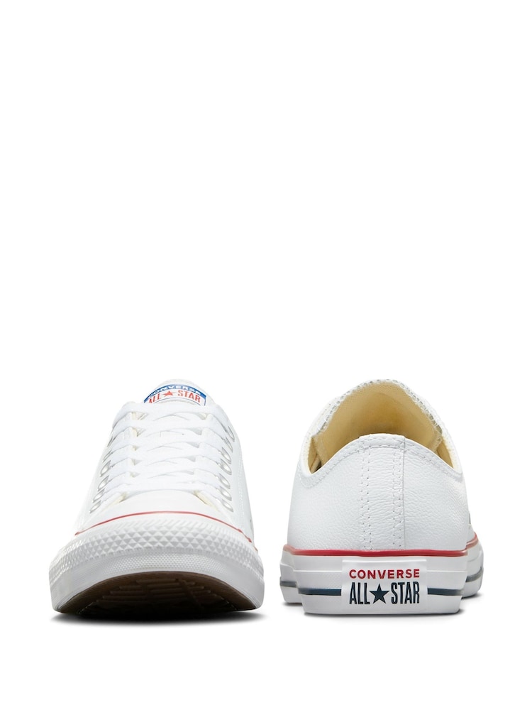 Converse White Leather Chuck Ox Trainers - Image 5 of 8