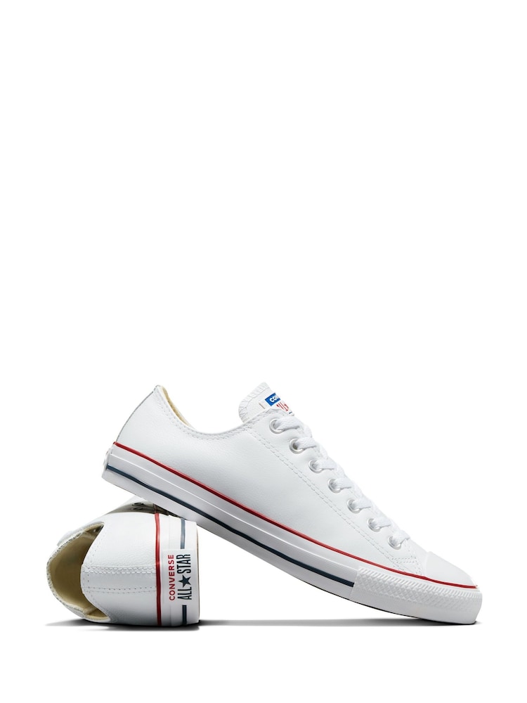 Converse White Leather Chuck Ox Trainers - Image 6 of 8