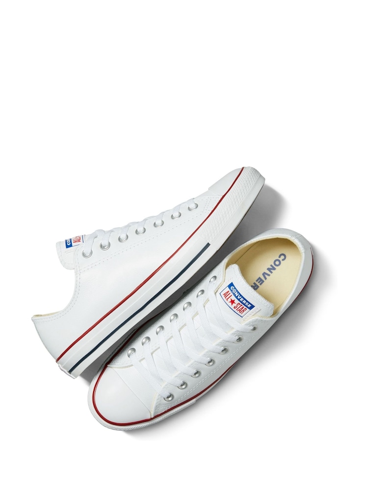 Converse White Leather Chuck Ox Trainers - Image 7 of 8