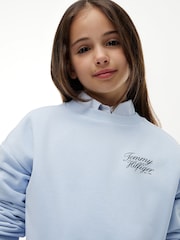 כחול שמיים - Tommy Hilfiger סווטשירט בגזרה נינוחה מבד פרנץ' טרי עם לוגו - תמונה 3 מתוך 6