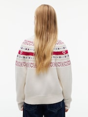 Tommy Hilfiger Cream Intarsia Fair Isle Relaxed Jumper - Image 4 of 5