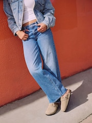 Birkenstock Grey Boston Shearling Suede Clogs - Image 3 of 5