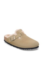 Birkenstock Grey Boston Shearling Suede Clogs - Image 4 of 5