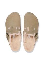 Birkenstock Grey Boston Shearling Suede Clogs - Image 5 of 5