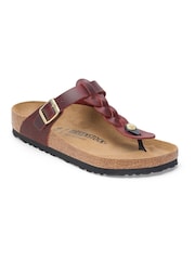 Birkenstock Red Gizeh Braided Oiled Leather Sandals - Image 1 of 3