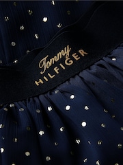 Tommy Hilfiger Blue Metallic Polka Dot Tiered Skirt - Image 6 of 6