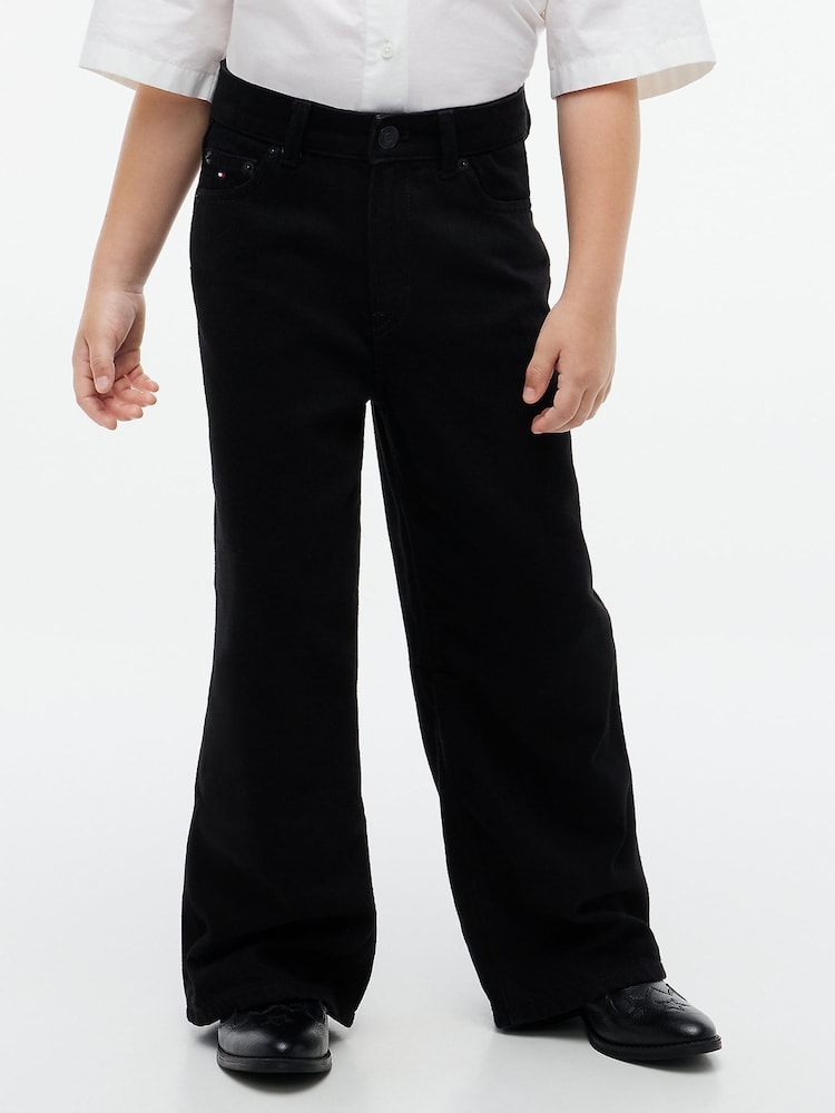 Tommy Hilfiger Black Mabel High Rise Wide Leg Faded Jeans - Image 1 of 6