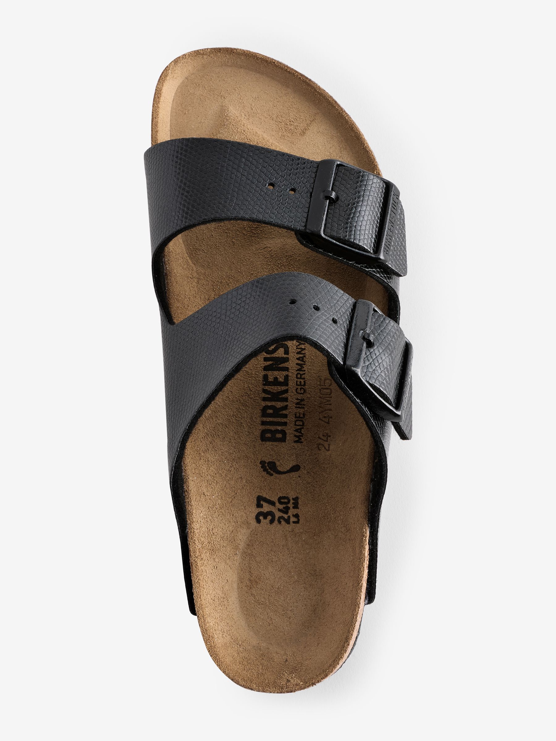 Buy Birkenstock Black Arizona BF Shiny Lizard Sandals from Next Luxembourg