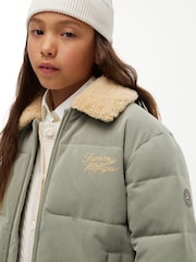 Tommy Hilfiger Teddy жағалы кордурой релаксацияланған пуффер күртеше - 6суретінің 4 суреті