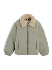 Tommy Hilfiger Teddy жағалы кордурой релаксацияланған пуффер күртеше - 6суретінің 6 суреті
