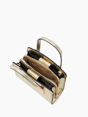 Dune London Gold Dinkydenbeigh Mini Branded Handle Tote Bag - Image 3 of 6