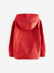 Rot - Weihnachts-Kapuzensweatshirt mit Rentiermotiv (3–16 Jahre) - Bild 4 von 5