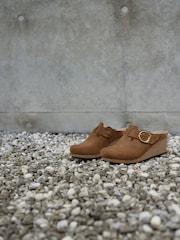 Birkenstock Green Fanny Ring Buckle Suede Sandals - Image 4 of 7