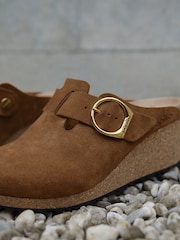 Birkenstock Green Fanny Ring Buckle Suede Sandals - Image 5 of 7