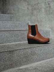 Birkenstock Brown Ebba Slip On Leather Boots - Image 2 of 6
