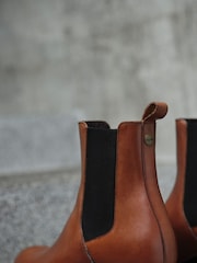Birkenstock Brown Ebba Slip On Leather Boots - Image 4 of 6