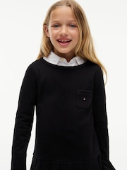 Tommy Hilfiger Black Long Sleeve Fit And Flare Dress - Image 4 of 6