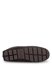 Totes Brown Suede Moccasin Slippers With Faux Fur Lining - Image 5 of 5