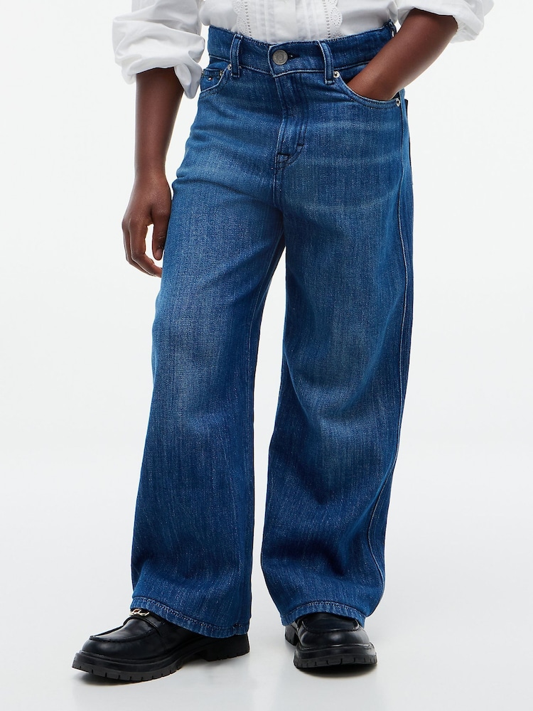 Tommy Hilfiger Blue Mabel High Rise Wide Leg Faded Jeans - Image 1 of 6 Tommy Hilfiger Blue Mabel High Rise Wide Leg Faded Jeans - Image 1 of 6