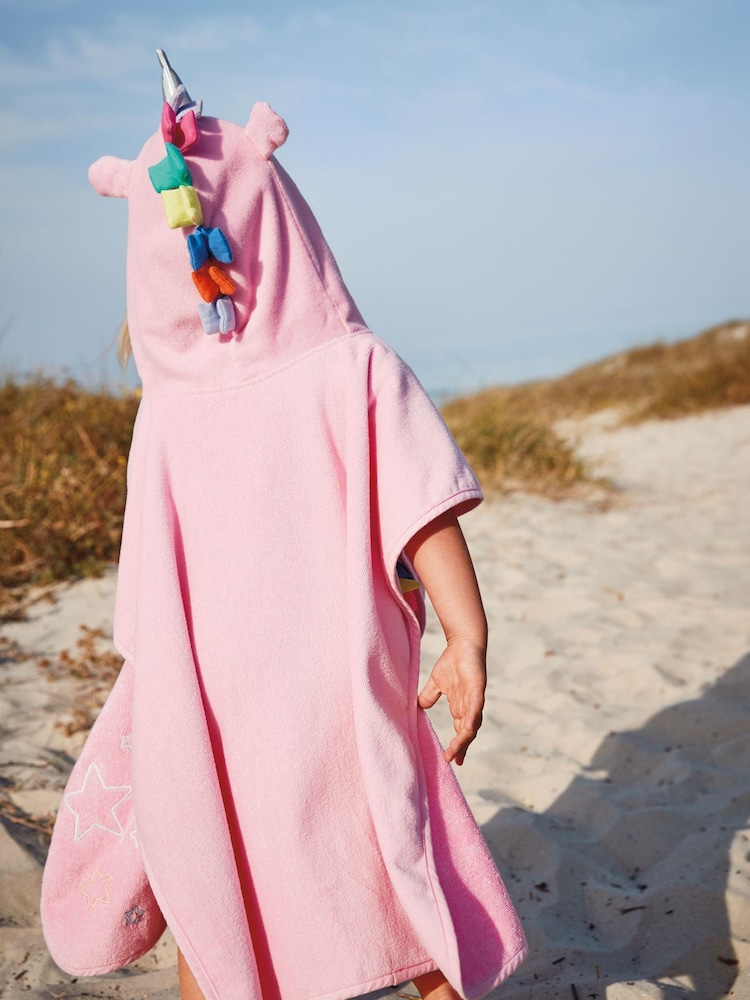 Pink Unicorn Towelling Poncho - Image 2 of 7