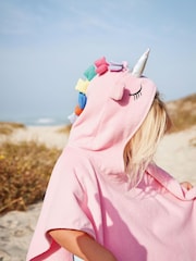 Pink Unicorn Towelling Poncho - Image 4 of 7