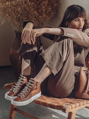 Moda in Pelle Annaken High Top Chunky Lace-Up Leather Trainers - Image 1 of 5