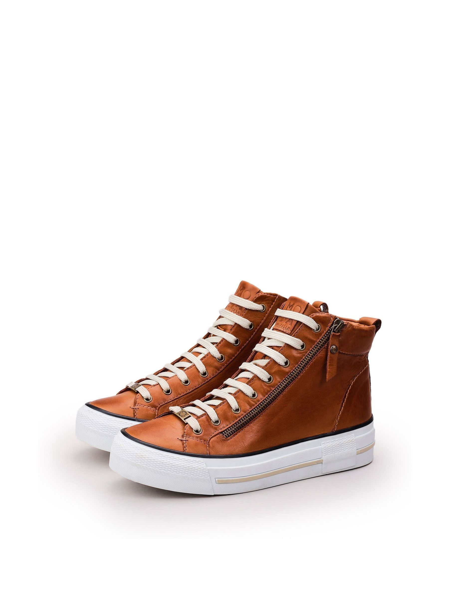Buy Moda in Pelle Tan Annaken High Top Chunky Lace-Up Leather