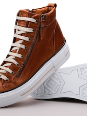 Moda in Pelle Annaken High Top Chunky Lace-Up Leather Trainers - Image 5 of 5