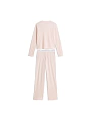 Tommy Hilfiger Pink Signature Logo Waistband Ribbed Pyjama Set - Image 2 of 6
