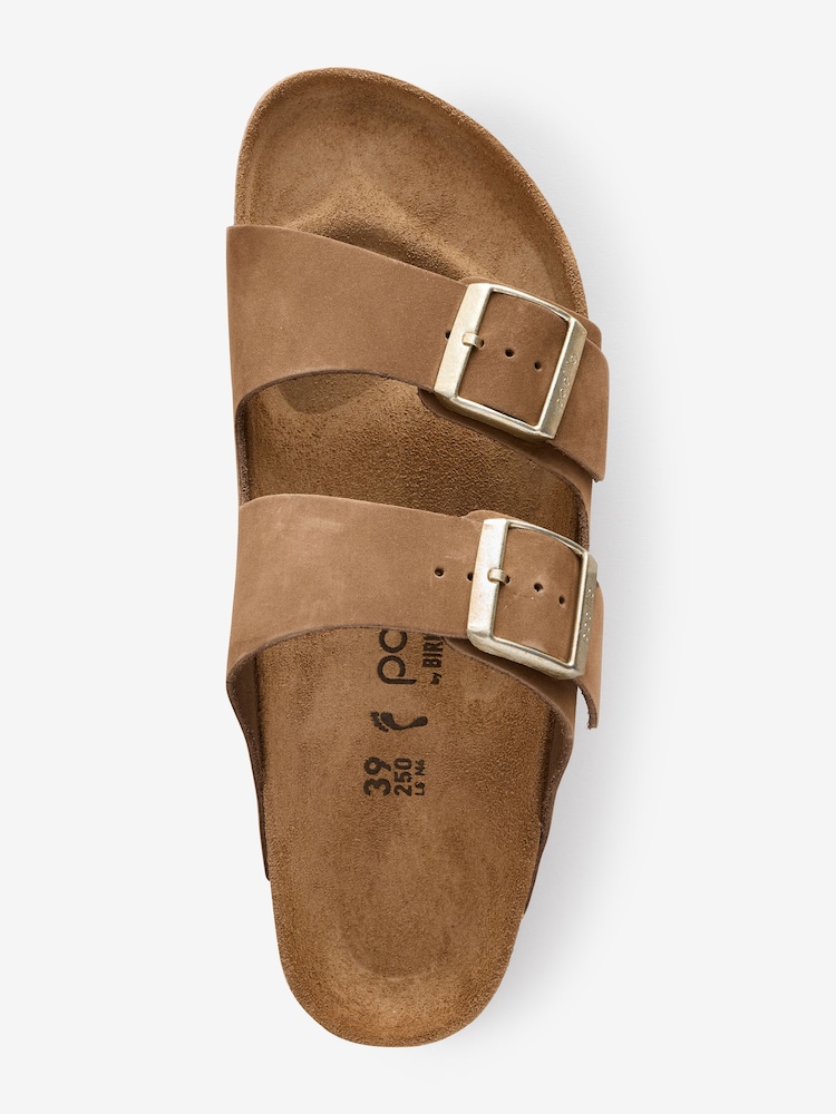 Birkenstock Tan Arizona Platform Flex Nubuck Sandals - Image 2 of 2