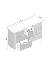 Light Grey Valencia Marble and Mango Wood 7 Drawer Chest of Drawers - Image 11 of 11