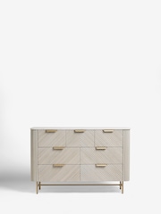 Light Grey Valencia Marble and Mango Wood 7 Drawer Chest of Drawers - Image 5 of 11