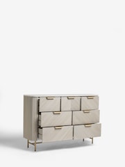 Light Grey Valencia Marble and Mango Wood 7 Drawer Chest of Drawers - Image 6 of 11