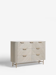 Light Grey Valencia Marble and Mango Wood 7 Drawer Chest of Drawers - Image 7 of 11