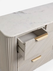 Light Grey Valencia Marble and Mango Wood 7 Drawer Chest of Drawers - Image 9 of 11